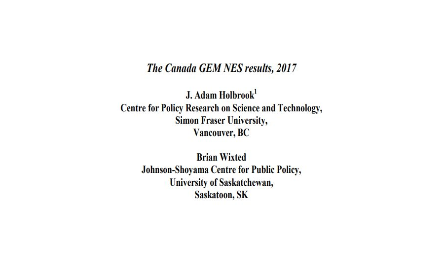 The Canada GEM NES results, 2017